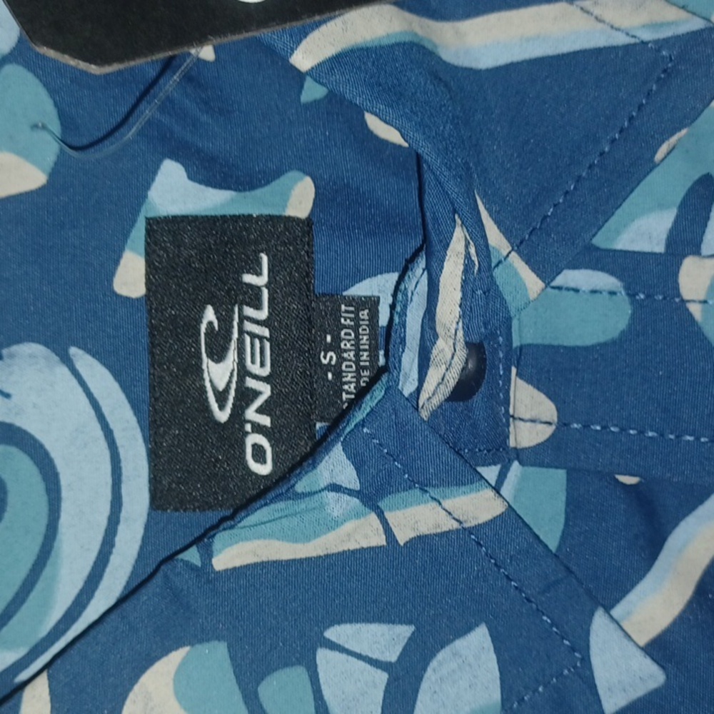 O'Neill Hawaiian Shirt Size-S Blue NWT - Picture 4 of 5